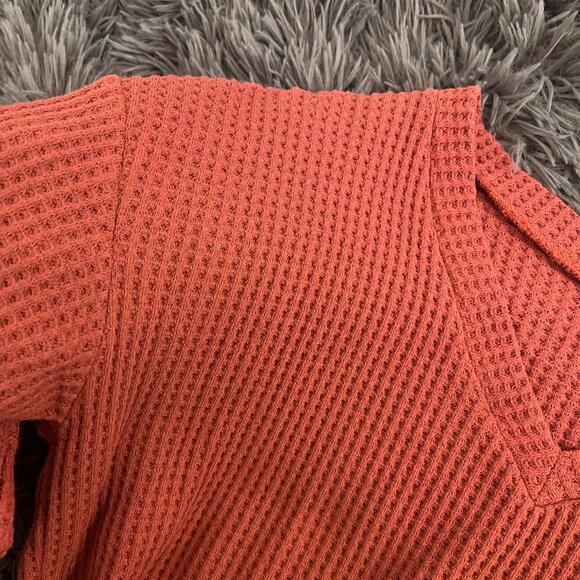 Altar'd State Waffle Crop Top Long Sleeve - Picture 3 of 3